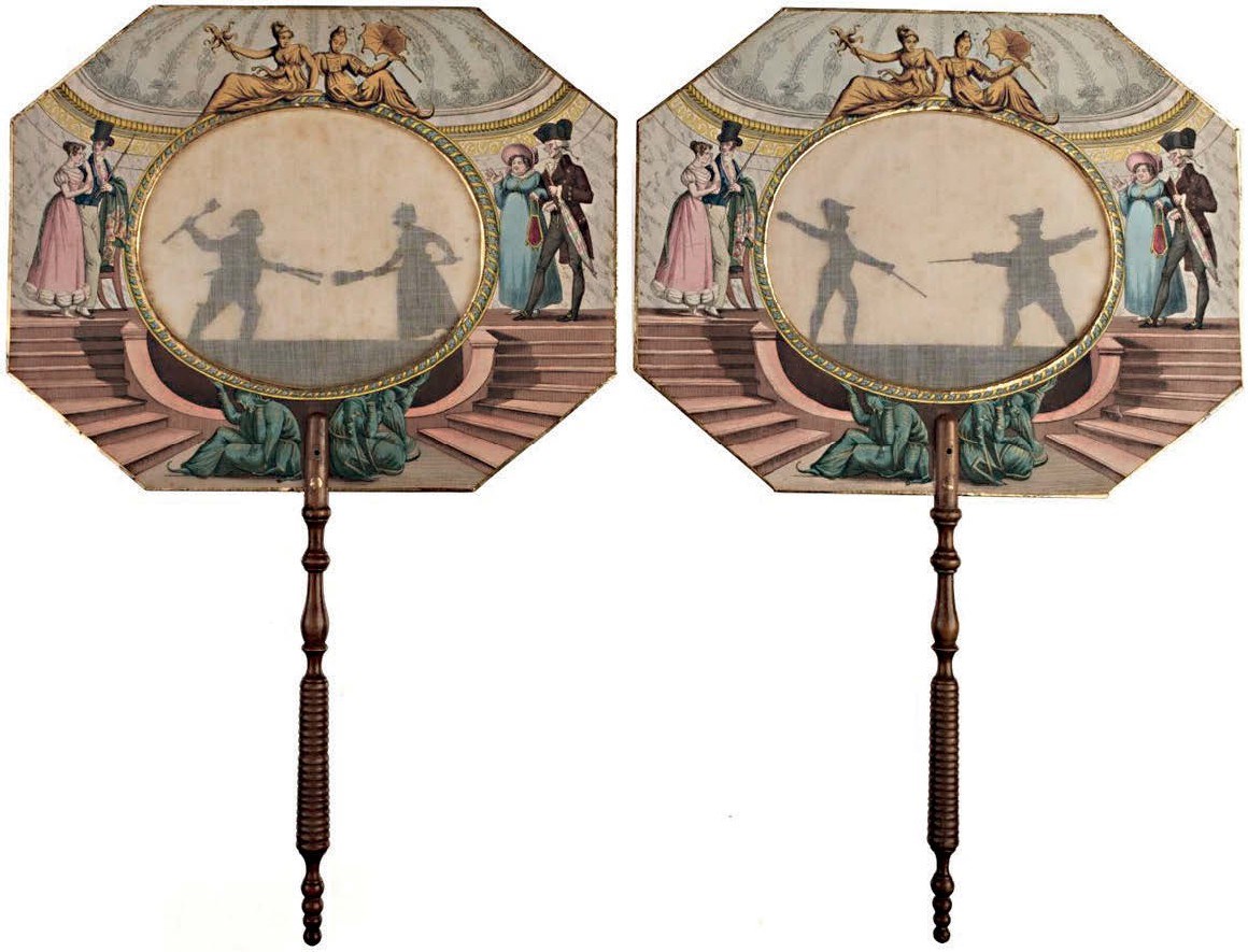 Novelty silhouette hand screens