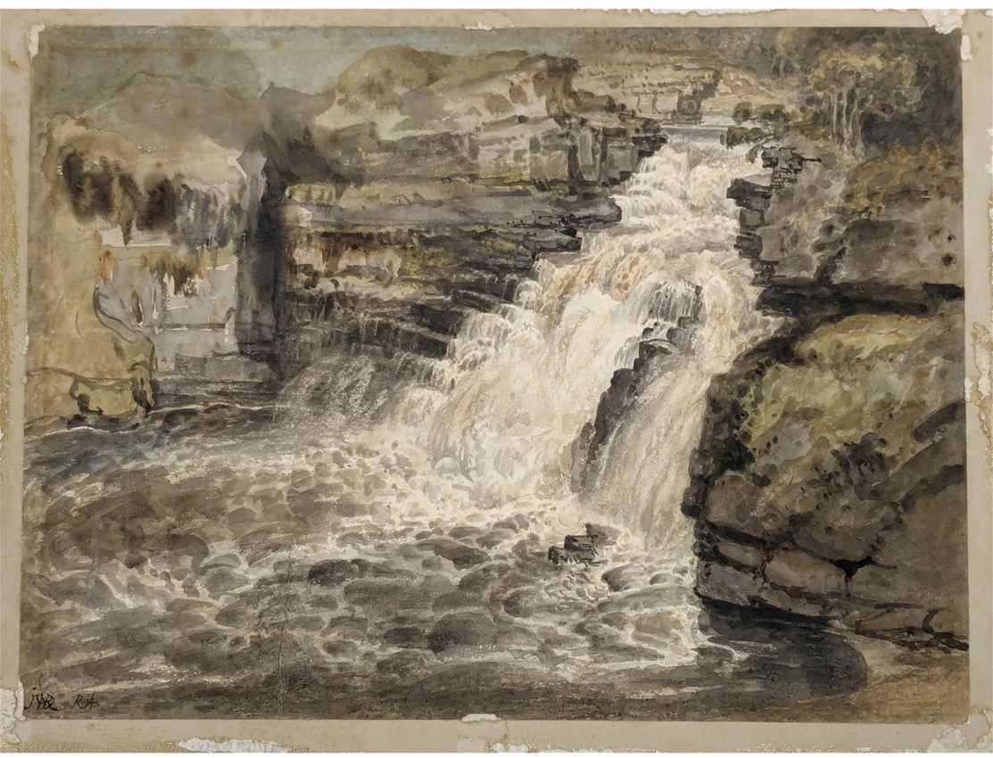 The Falls of Clyde watercolour