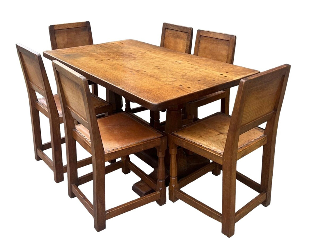 Mouseman oak dining table