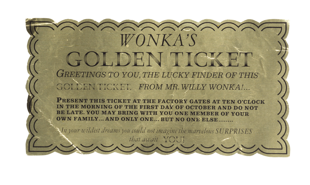 Willy Wonka golden ticket