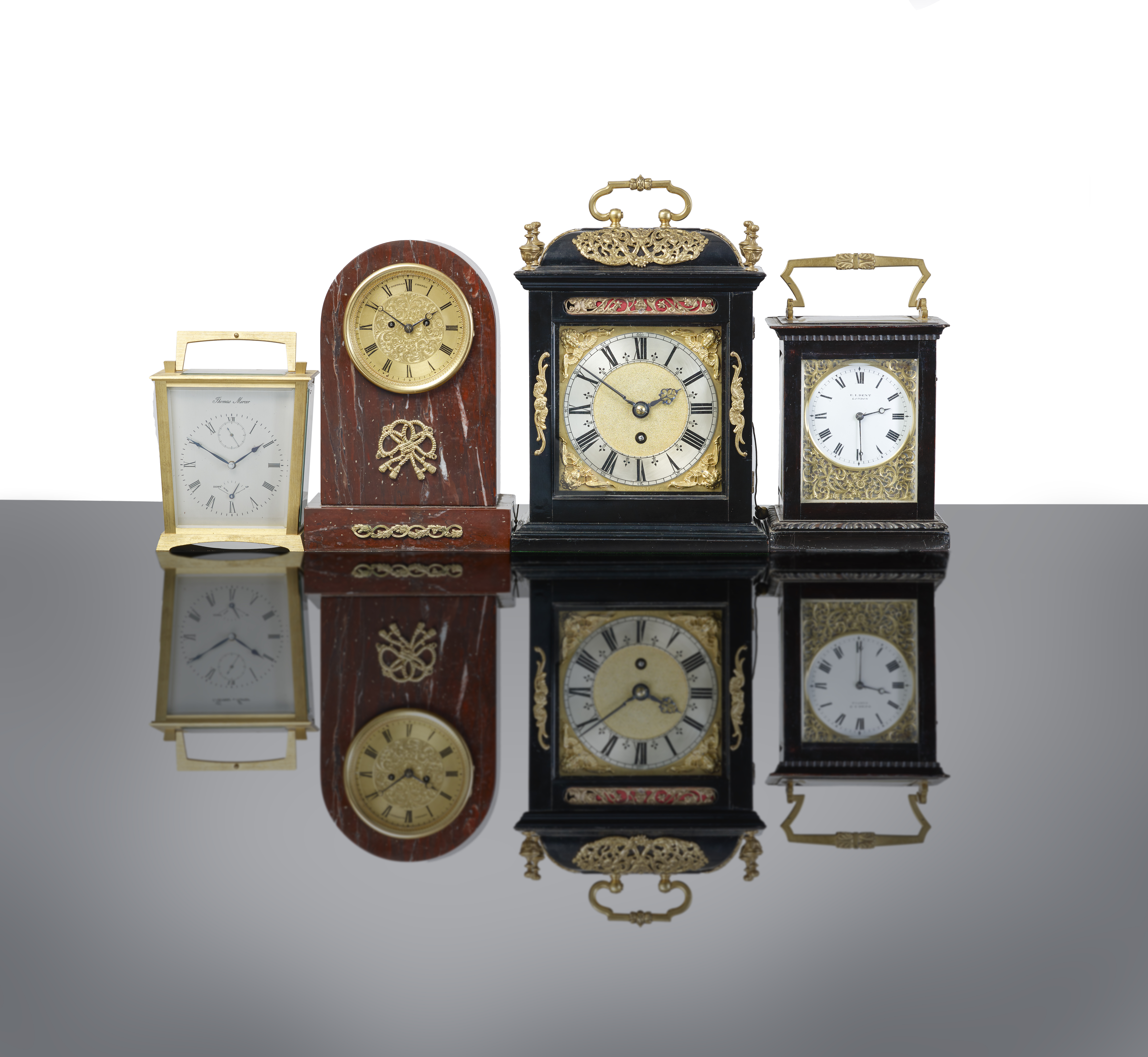 Four clocks in the Mike Baker collection