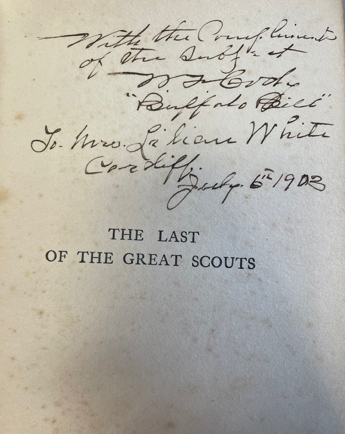 Dedication To Lilian White From William Cody