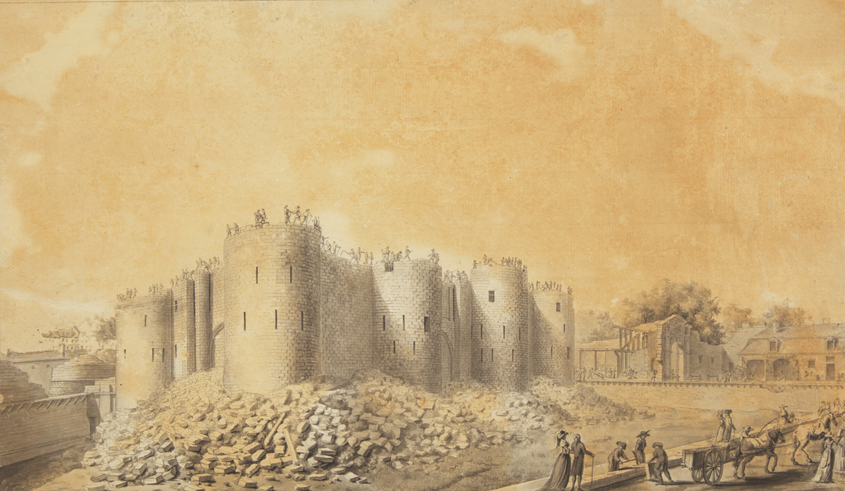 The Destruction of the Bastille drawing