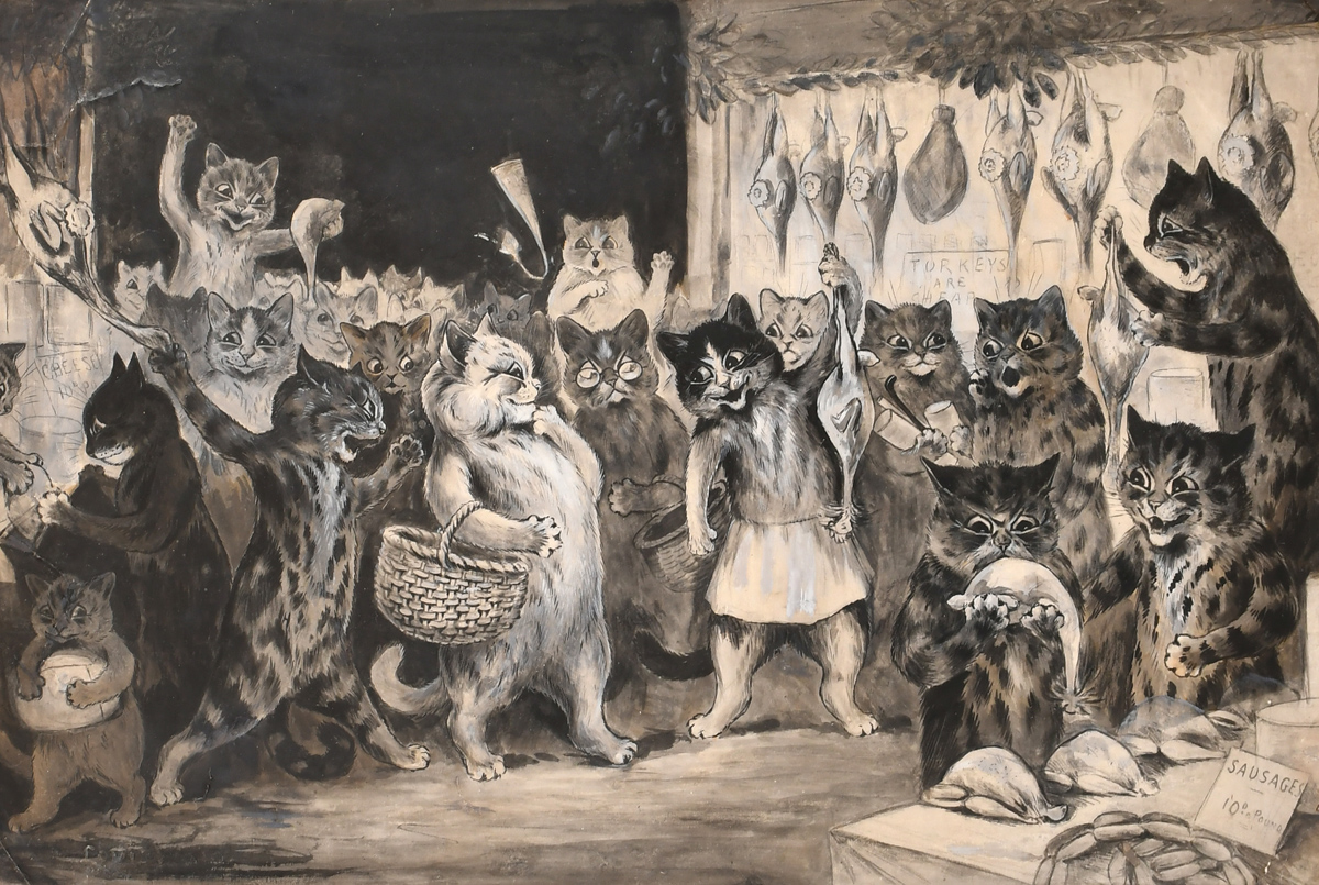 Louis Wain Christmas Shopping