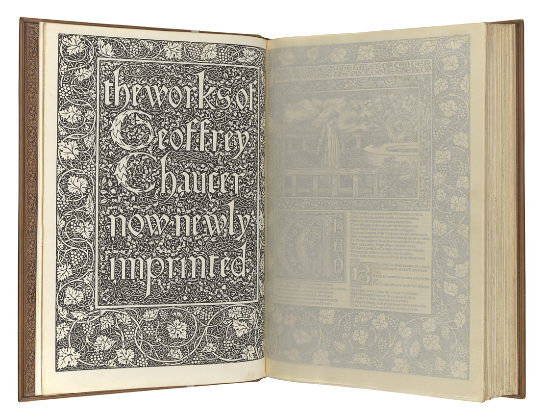 William Morris CHAUCER THE FINEST BOOK SINCE THE GUTENBERG BIBLE. Bonhams