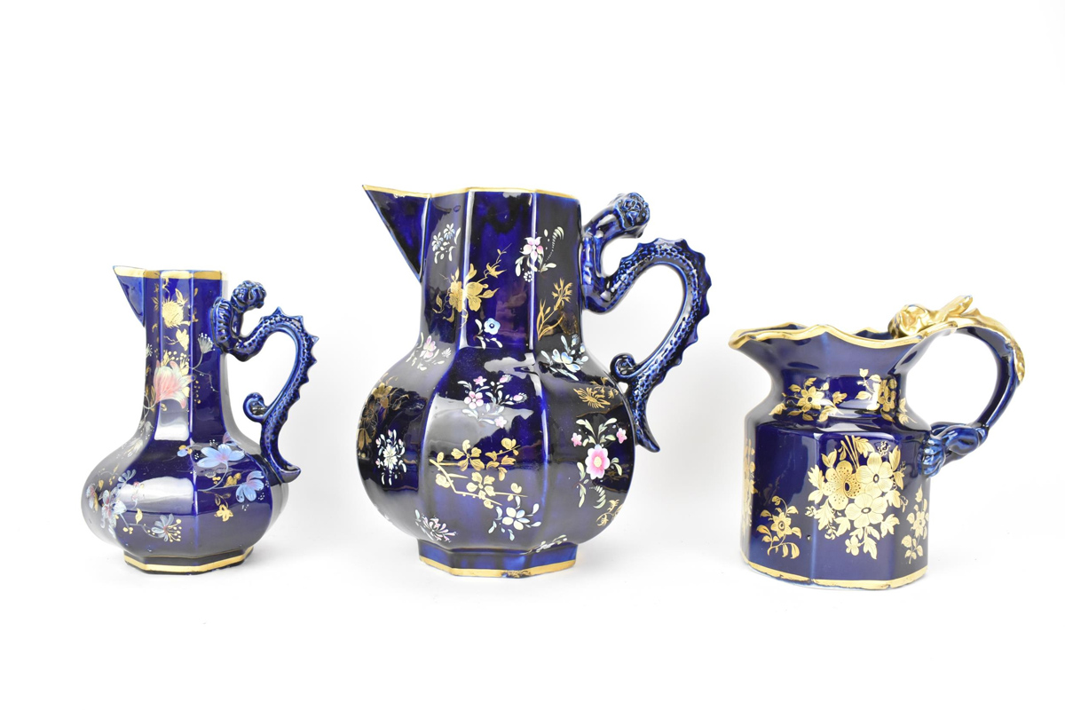 Three Mason's pottery jugs