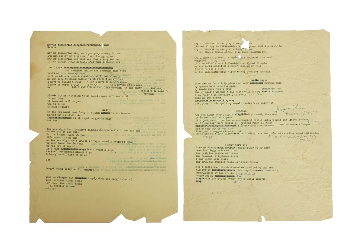 Bob Dylan Tambourine Man Lyrics
