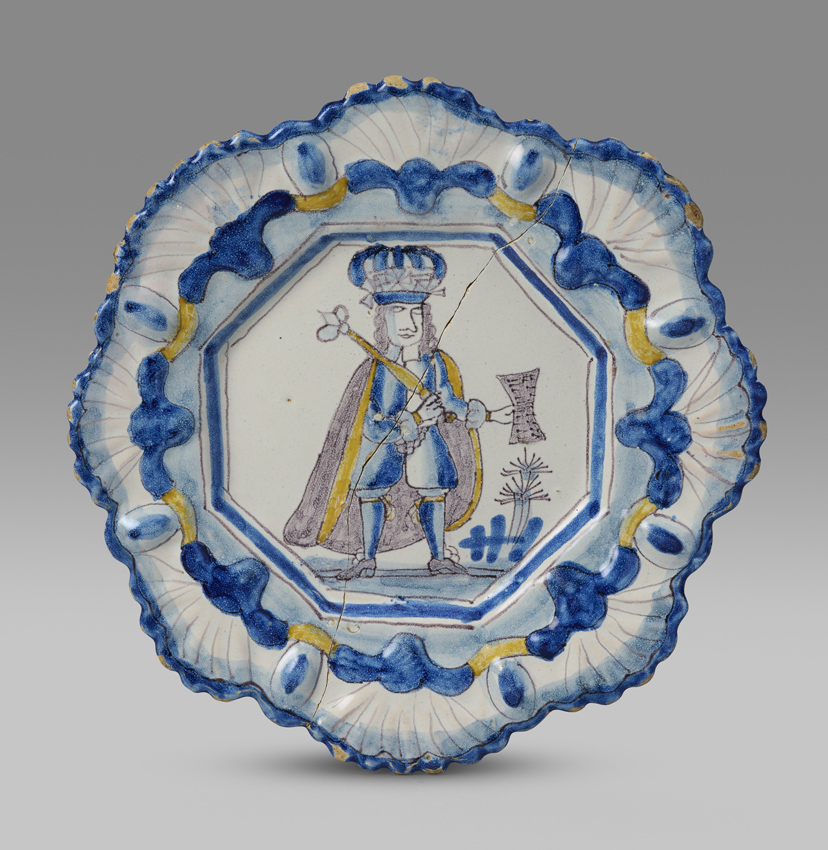 Brislington delftware royal plate