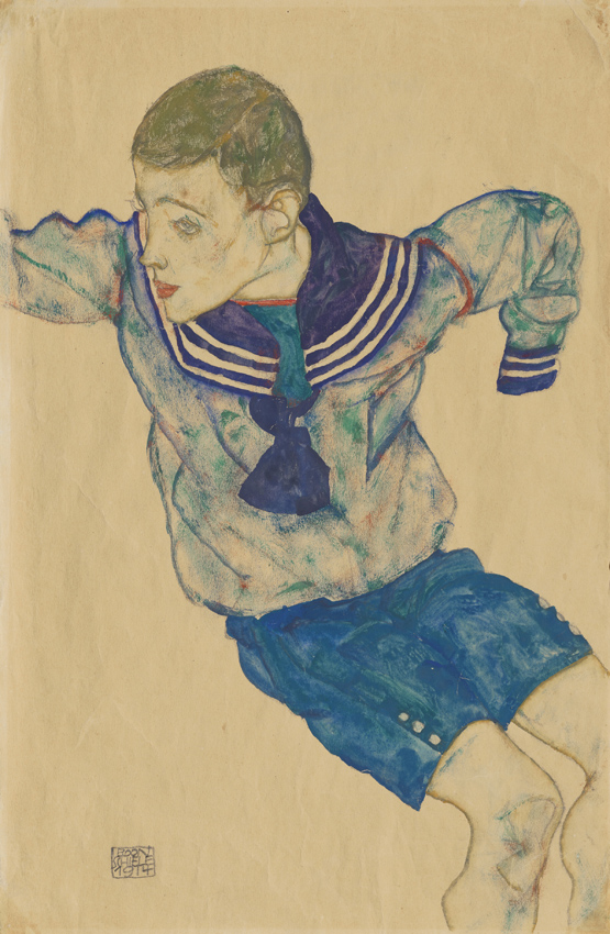 Knabe in Matrosenanzug by Egon Schiele