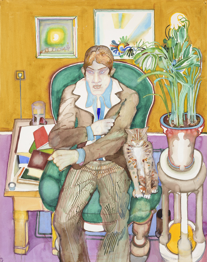 David Evans, Man And Cat In Sitting Room, Circa 1975, 8117 14.59.20