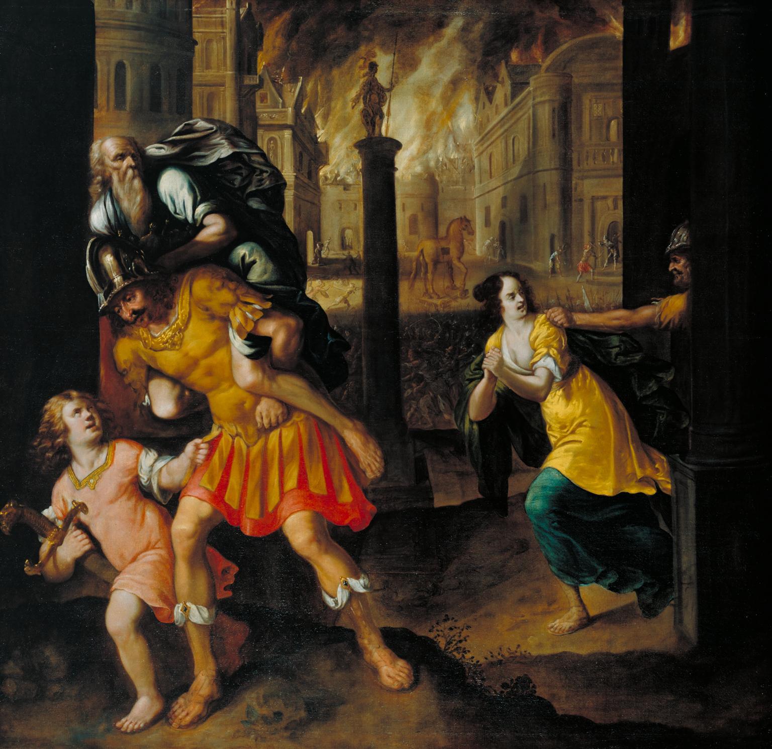 Henry Gibbs’ Aeneas and his Family Fleeing Burning Troy