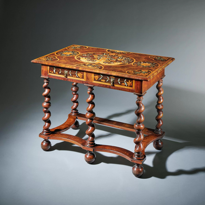 Highly Important 17Th Century Charles II Floral Marquetry Table By Gerrit Jensen 2 1