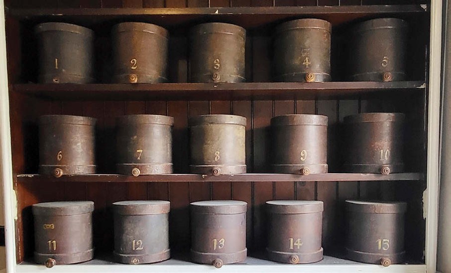 Bentwood apothecary canisters