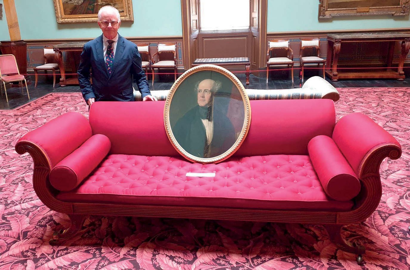 John Dixon with sofa