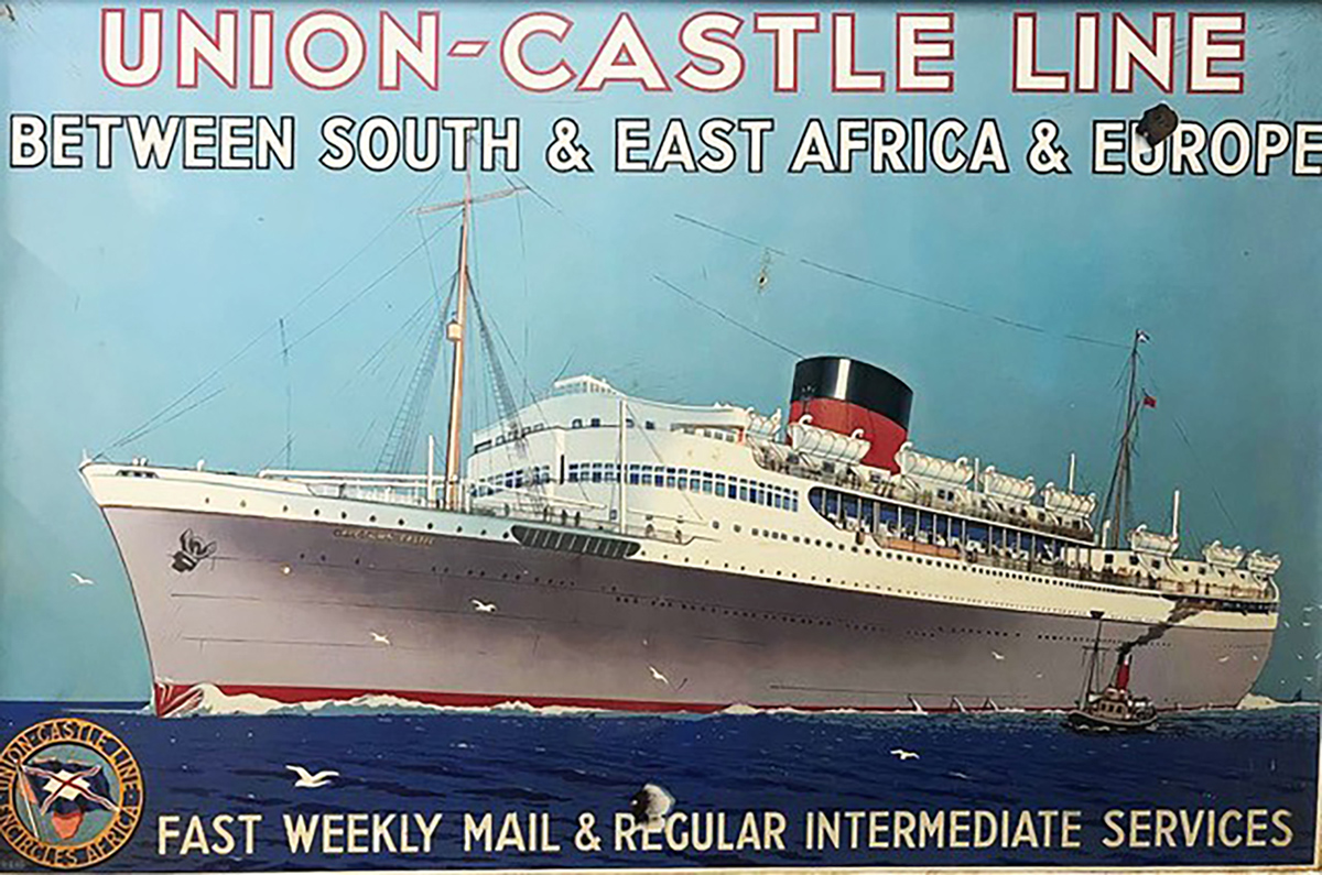 Enamel advertising sign for Union Castle