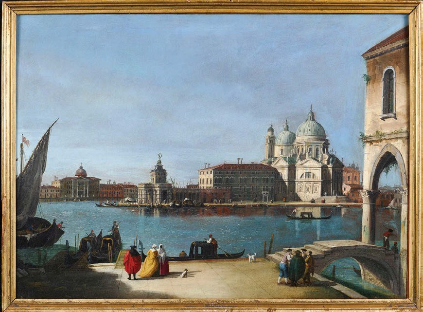 An 18th century scene of Venice by Bernardo Canal