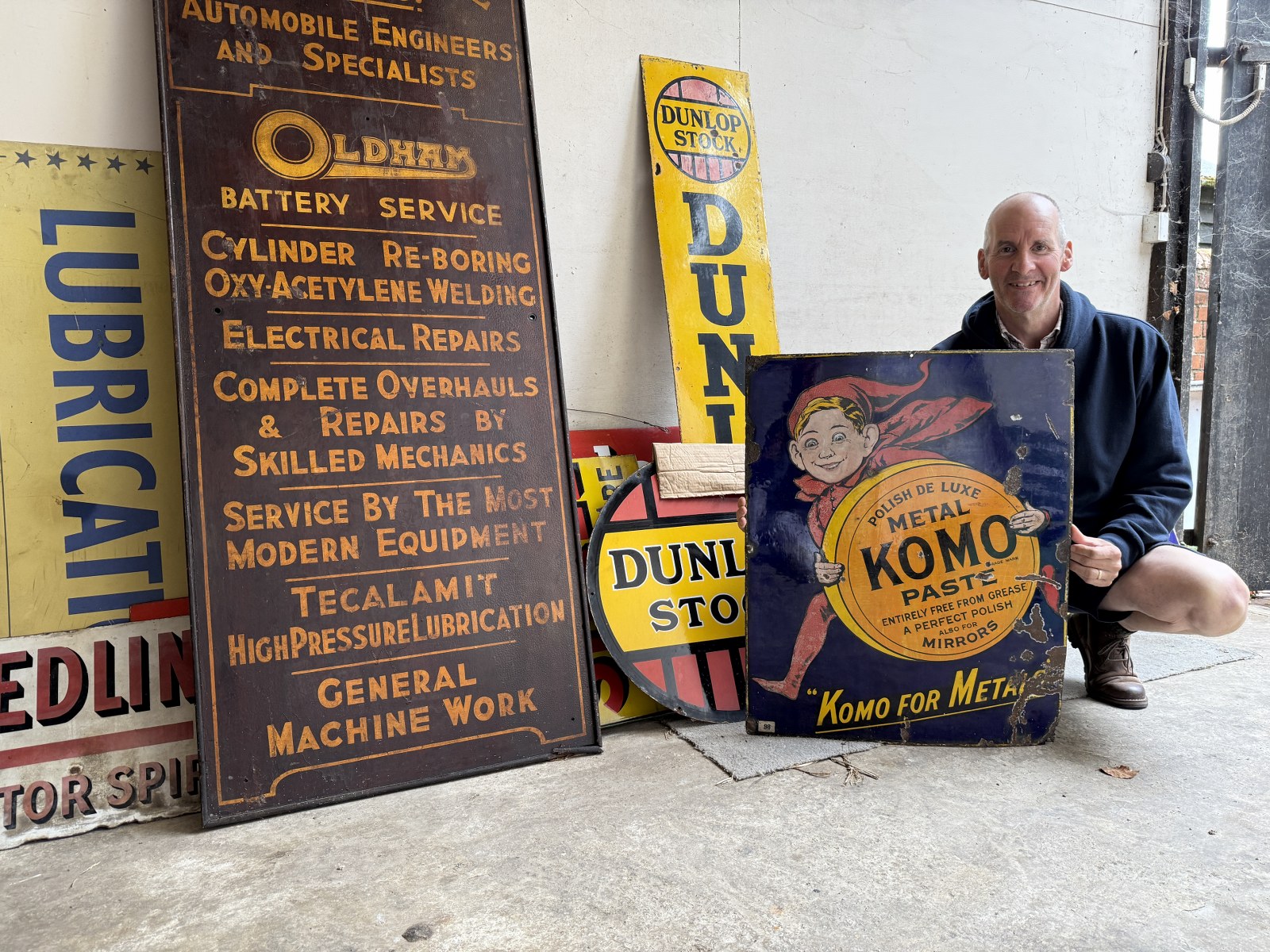 Chris Barrie with some of his signs