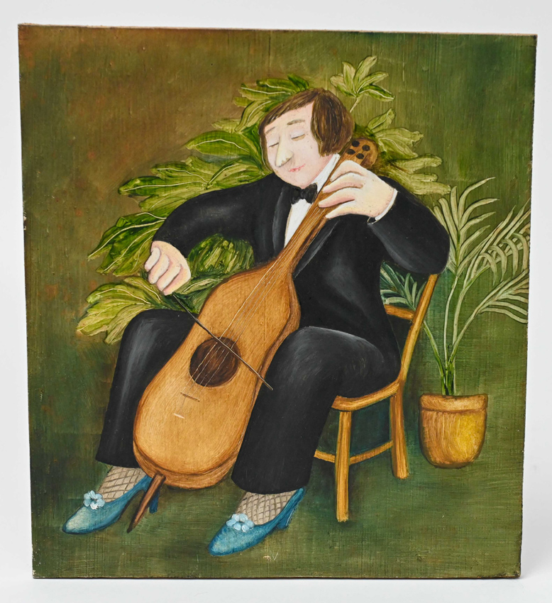 Tony Playing the Cello by Beryl Cook