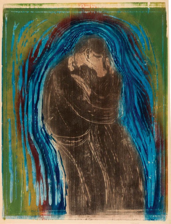 The Kiss II woodcut by Edvard Munch
