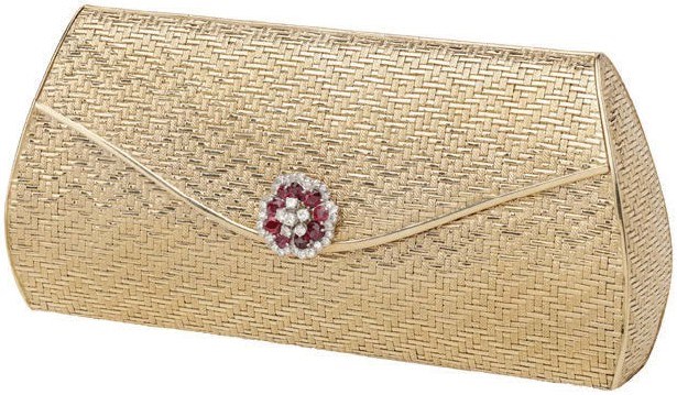 Gold and gem-set evening bag