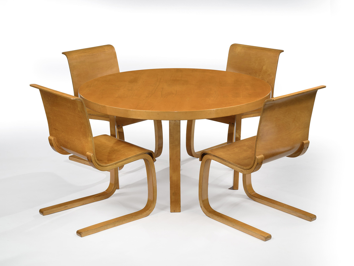 Alvar Aalto plywood dining suite