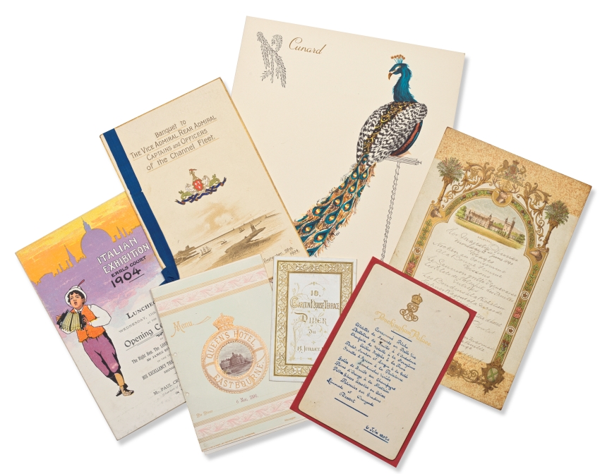 An archive of menus and food related ephemera