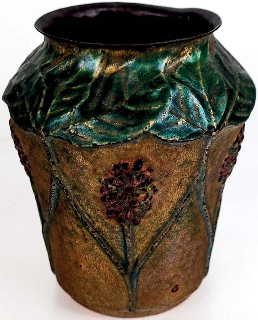 Tiffany vase enamelled in Stourbridge period
