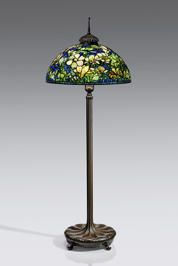 Tiffany Studios Magnolia pattern floor lamp