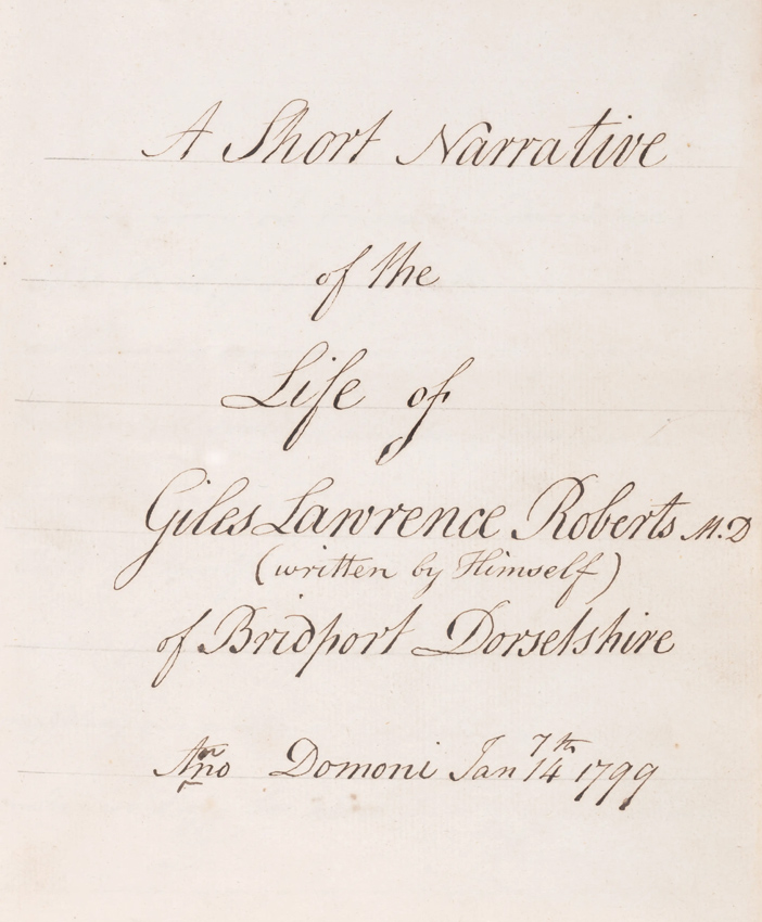 Manuscript diary by Giles Roberts