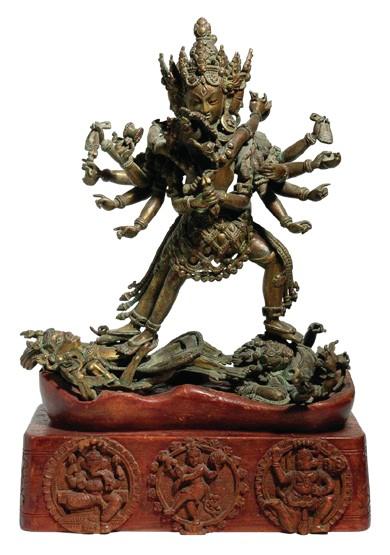 Qing period Sino-Tibetan gilt bronze figure