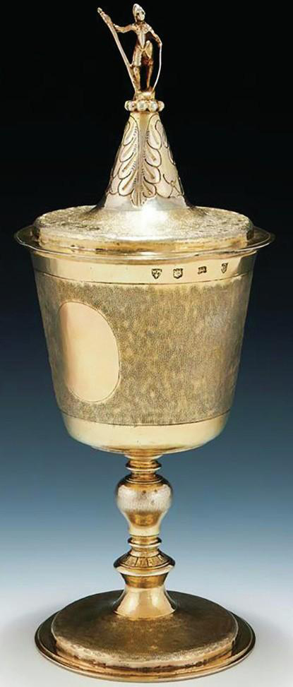 Commonwealth silver gilt standing cup