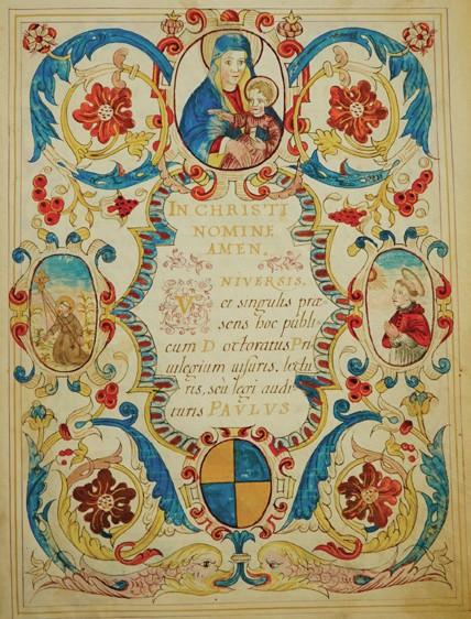 Historic manuscript diploma