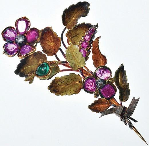 Victorian 18ct gold trembler brooch