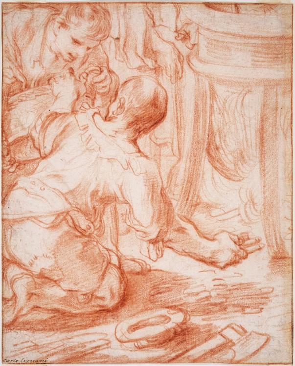 Red chalk drawing by Ferraù Fenzoni