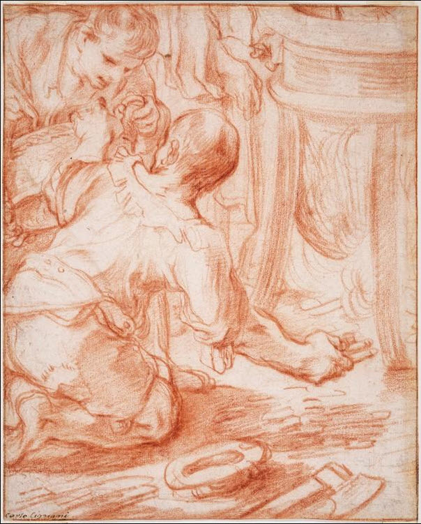 A red chalk drawing by Ferraù Fenzoni