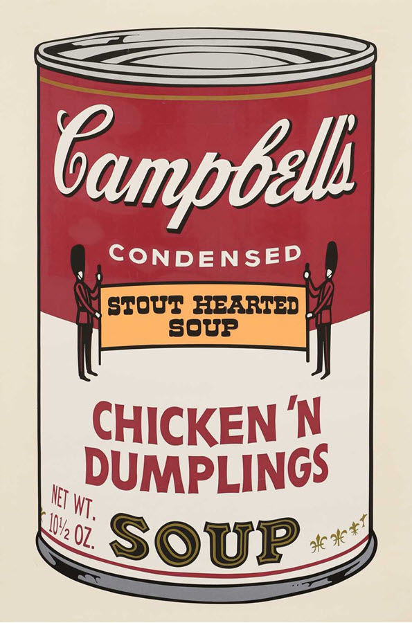 A Campbell's soup print by Andy Warhol