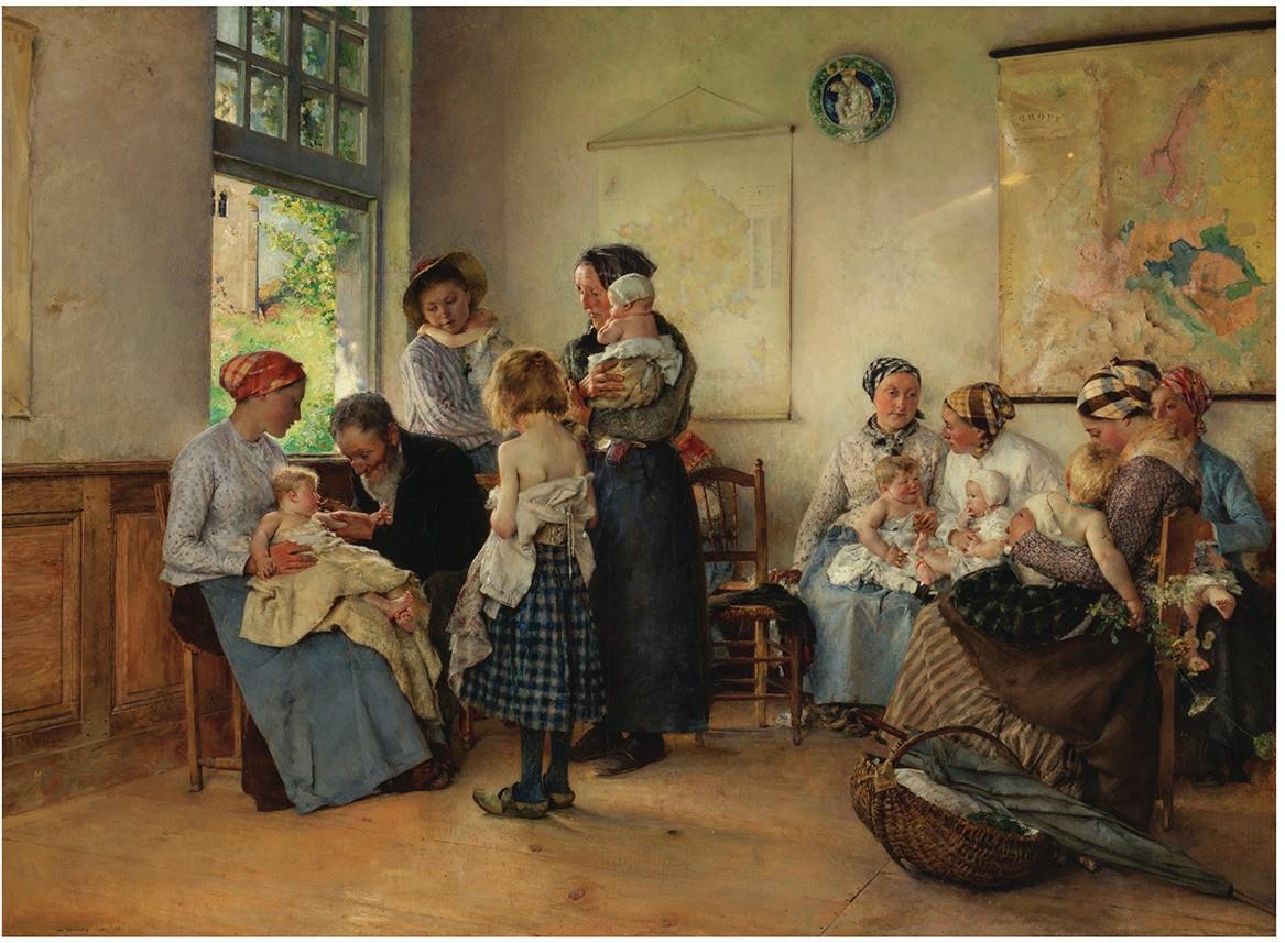 La Vaccination by Pascal-Adolphe-Jean Dagnan-Bouveret