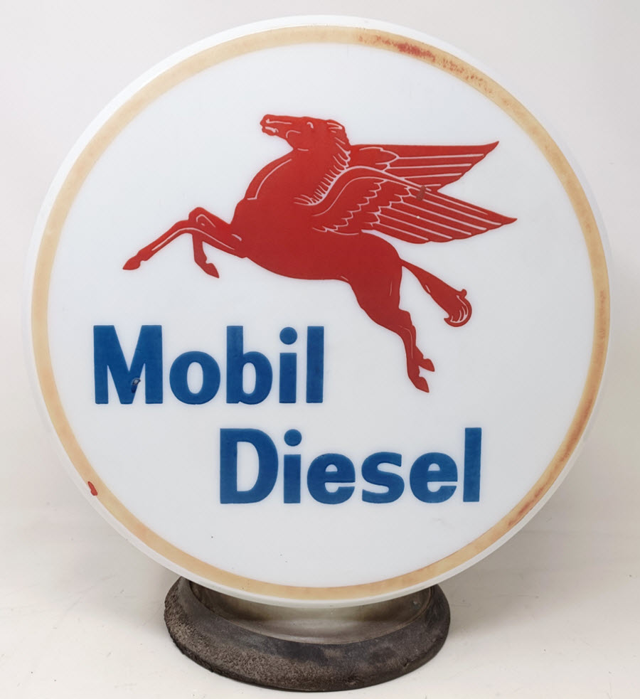 Mobil Diesel glass pump globe