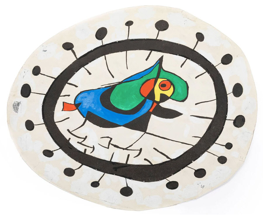 A 'parrot-sun' work on paper by Joan Miró