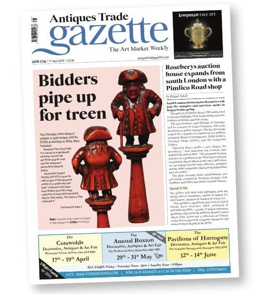 An image of the front page of Antiques Trade Gazette issue No.2738