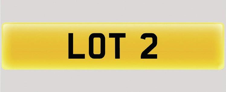 Number plate ‘LOT 2’