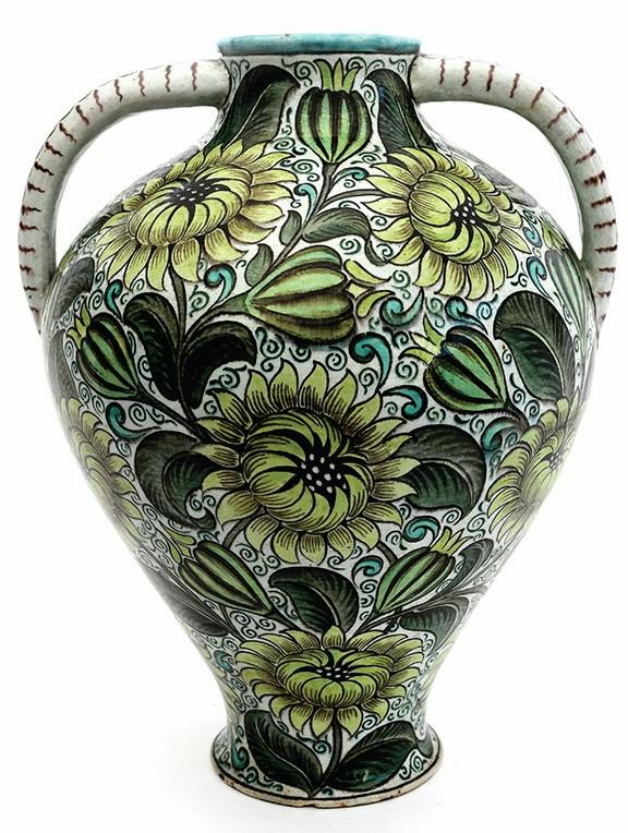 Merton Abbey Persian twin-handled vase