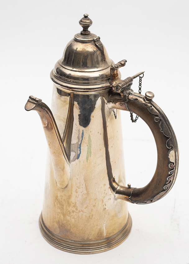 William III silver chocolate pot 