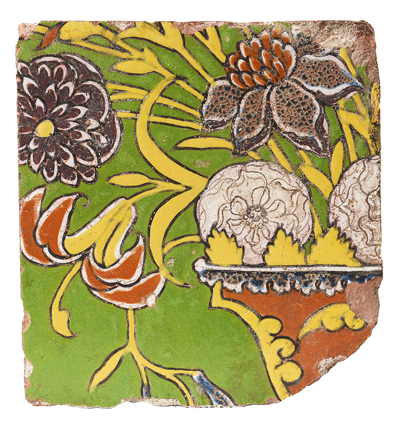 Mughal cuerda seca tile