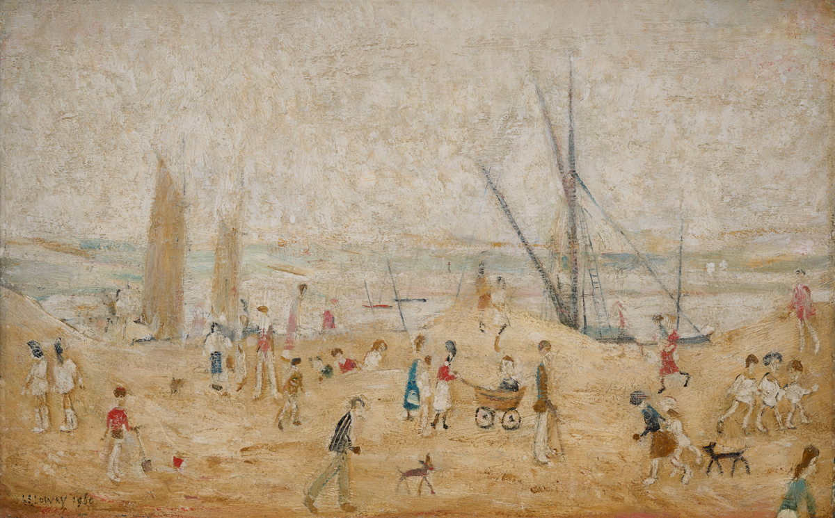 Figures on a Beach by LS Lowry