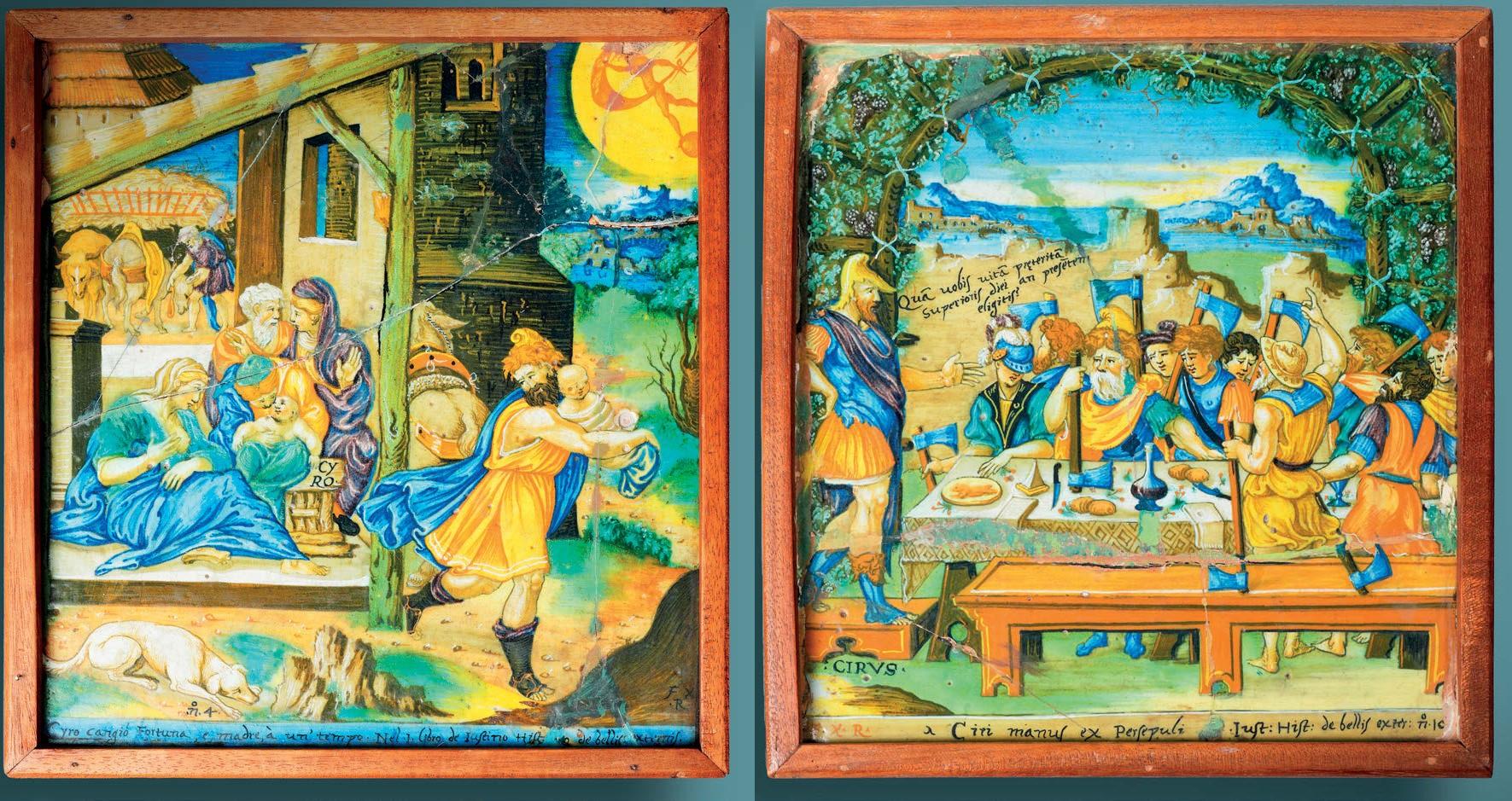 Two maiolica plaques by Francesco Xanto Avelli 