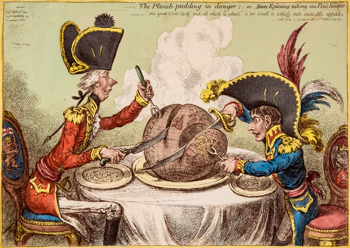 James Gillray ‘The Plumb-pudding in danger'