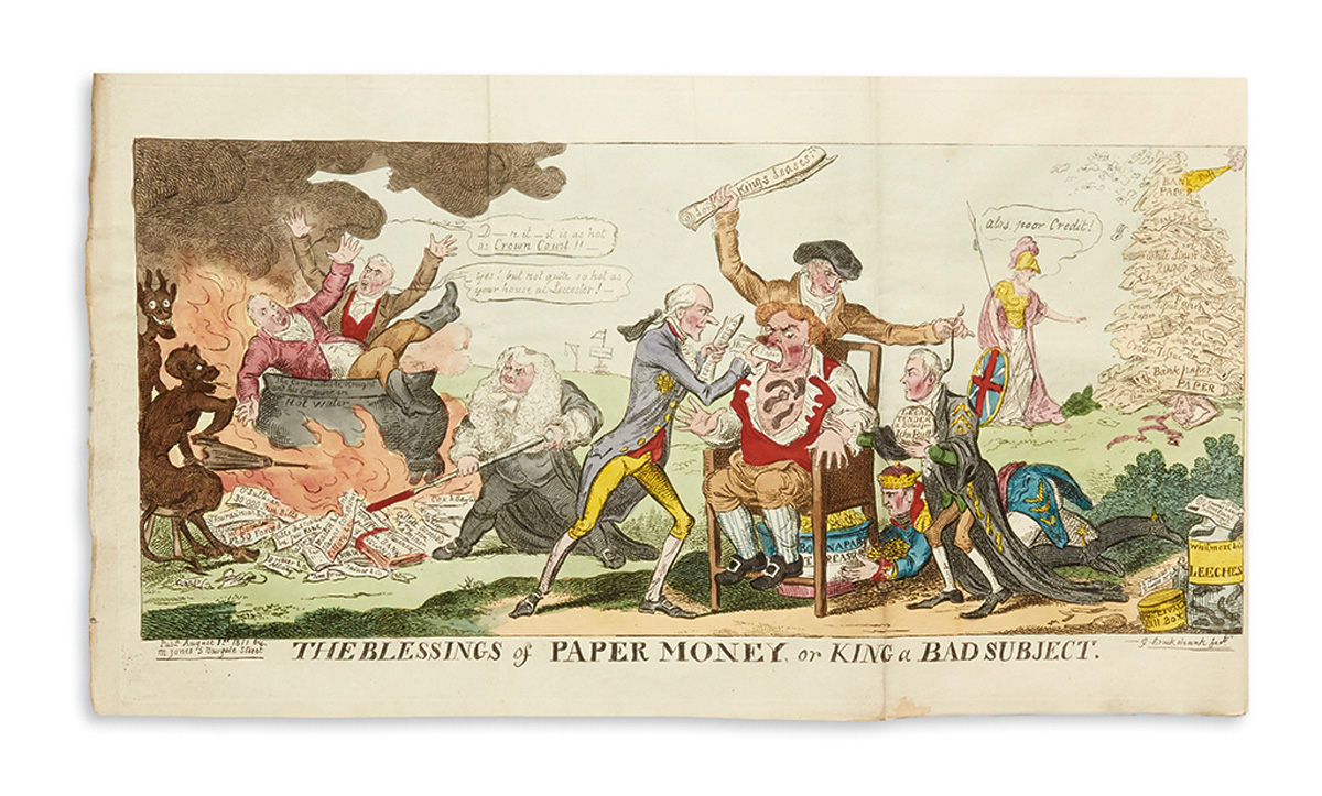 ‘The Blessings of Paper Money’ by George Cruikshank