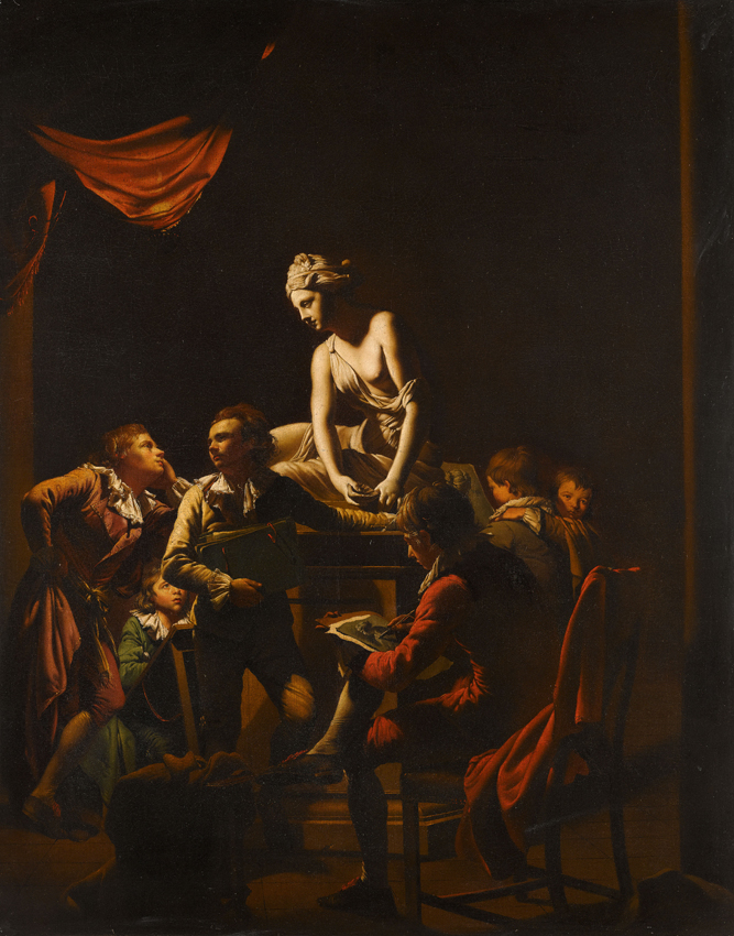 Academy by Lamplight by Joseph Wright of Derby