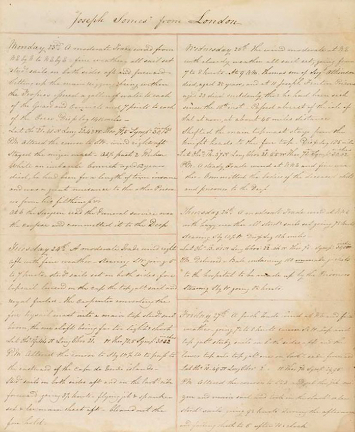 Ship logbook Australia